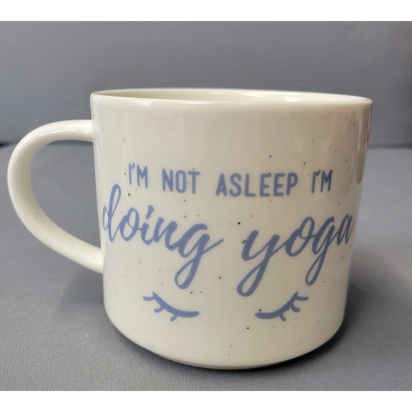 Threshold Im Not Asleep Im Doing Yoga Mug 16 fl oz Coffee Cup Speckled 3.25" T - Picture 5 of 12